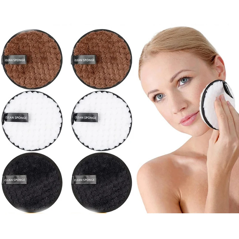 4pcs Makeup Remover Powder Puff Thickened And Enlarged Cleansing And Rubbing Face Soft And Delicate Makeup Remover Cloth