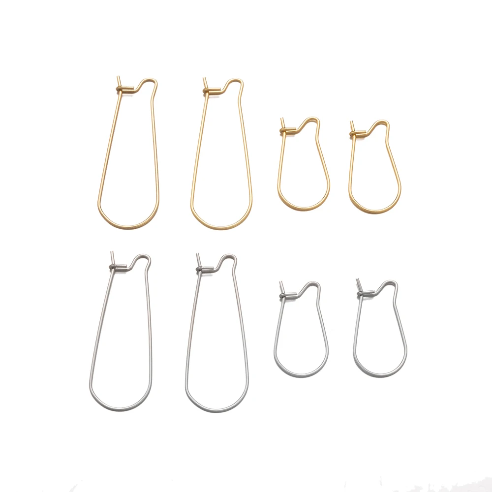 50pcs 20/25/33/38mm Gold Stainless Steel Hypoallergenic Ear Wire Hooks For DIY Dangle Earring Jewelry Making Findings Materials