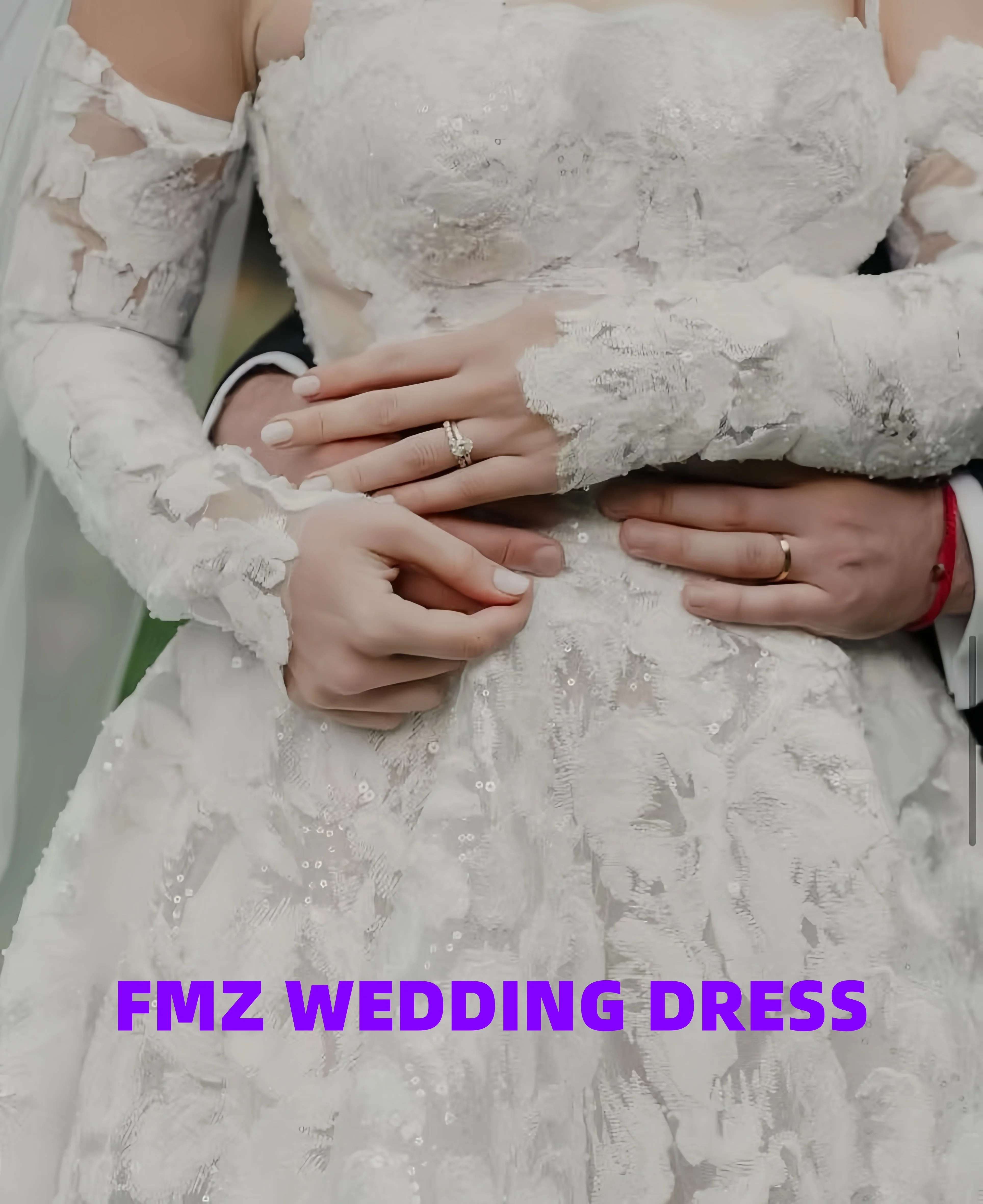 فستان زفاف أنيق مخصص بدون حمالات بأكمام طويلة من الدانتيل أماندا نوفيا فيستدوس دي نوفيا أماندا نوفيا #3