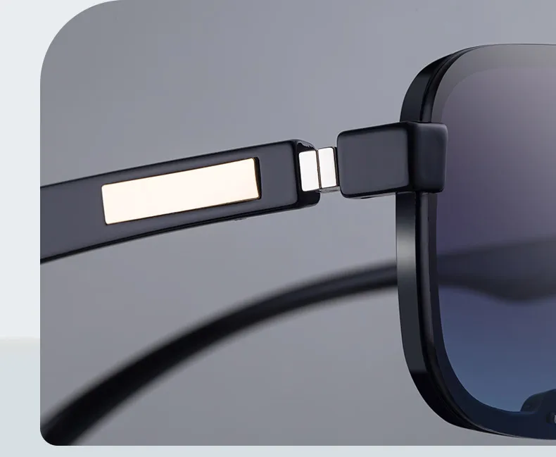 Polarisierte Klassische Quadratische Sonnenbrille für Herren mit Großem Rahmen 2026 Luxusmarke Punk Shield Goggle Sonnenbrille für Männer UV400 Eyewear Shades – Detail 6