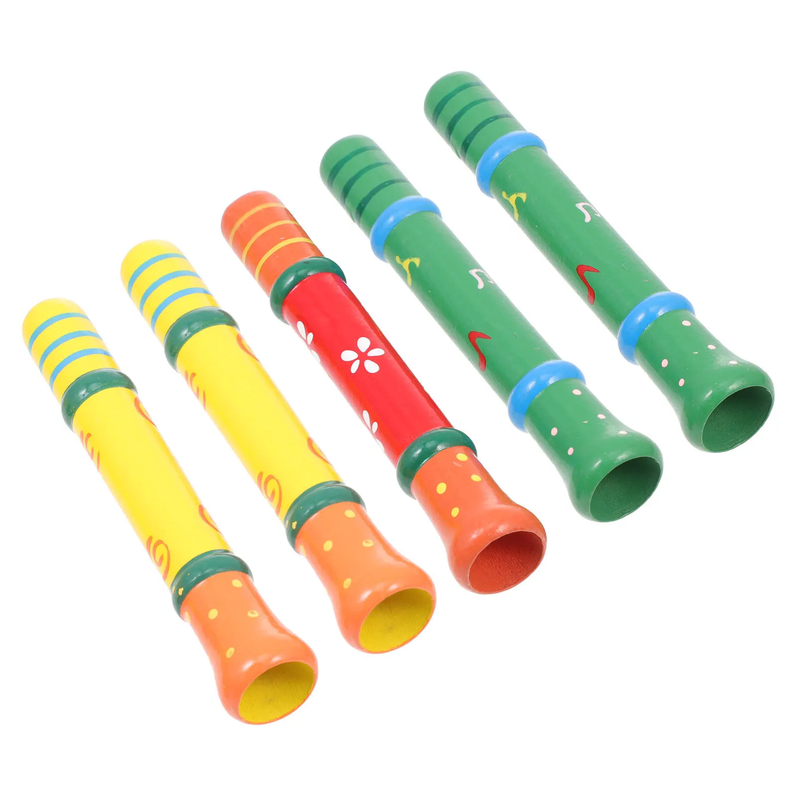 5 Stücke Kinder Holzpfeifen Musikinstrumente Glatte Oberfläche Pädagogische Unterhaltungsspiele Festivals Holzpfeife Spielzeug