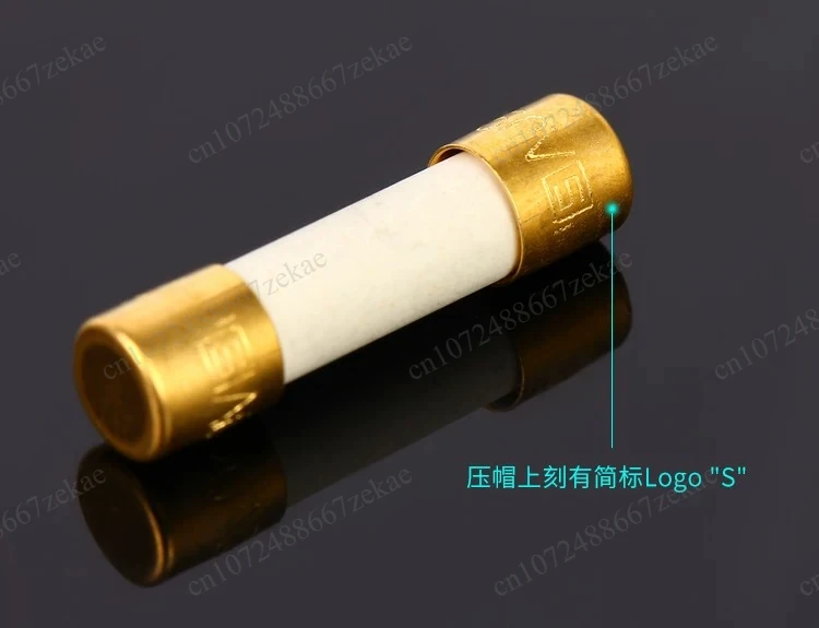1piece 5*20mm alloy gold-plated high-fidelity audio slow-melting T1A250V SMD-FST ceramic fuse, high-fidelity audio HIFI