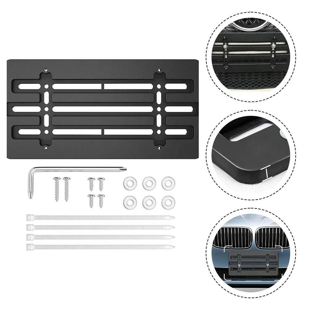 

Car Front Rear License Plate Bracket Mounting Holder With 6 Screws And Wrench Kit Fit Standard 6 X 12 License Plates