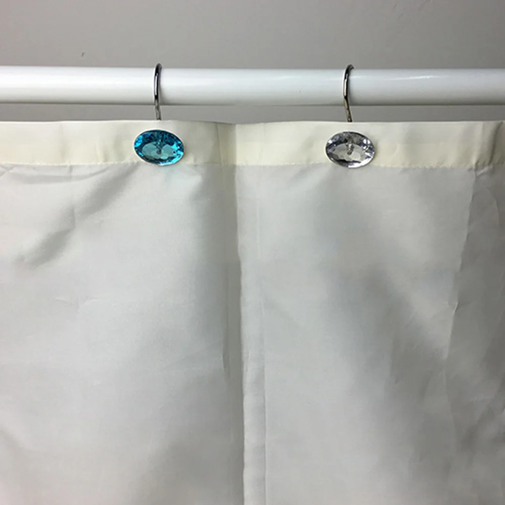 

Alipis 12pcs Bathroom Shower Curtain Hooks Stainless Steel Decorated for Boho Pleat Rail Crystals Decoration