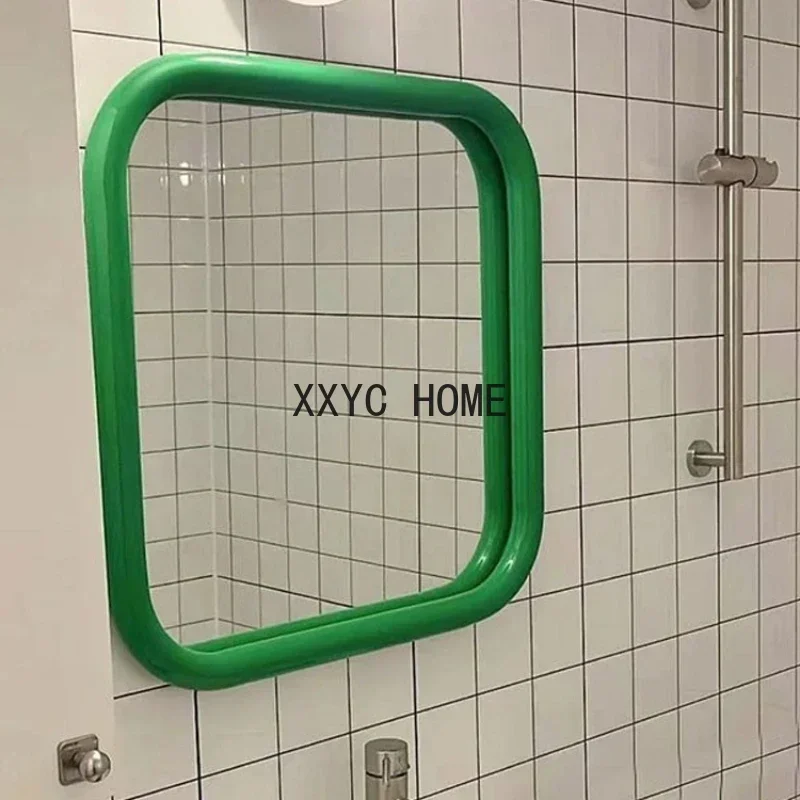 

Based Nordic Decorative Mirrors Square Hairdressing Big Toilet Decorative Mirrors Hanging Shower Miroir Mural Home Decorations