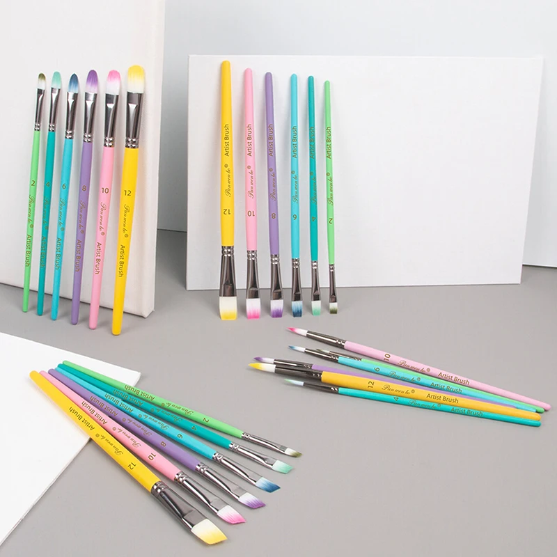 Aquarells tift 6 Pinsel Set Macaron Farbe Nylon Pinsel Pinsel Gouache Acrylfarbe Öl pinsel