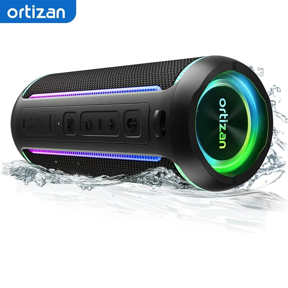 

Portable Bluetooth Speakers,360°Surround Sound 40W HD Sound and Deep Bass, IPX7 Waterproof,30H Playtime,LED Lights,TWS Pairing