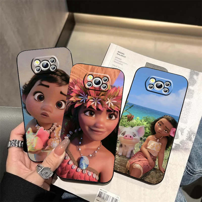 

Disney Moana Ocean Cute For Xiaomi Mi Poco F5 F4 F3 X6 X5 X4 X3 M6 M5 M5S M4 M3 C65 Pro GT NFC 5G Black Funda Phone Case