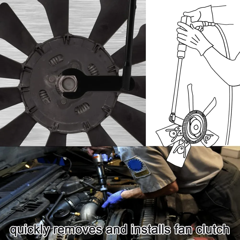 طقم مفاتيح ربط بمروحة هوائية مكون من 8 قطع، مفتاح إصلاح تلقائي متوافق مع سيارة Ford GM Chrysler Jeep #6