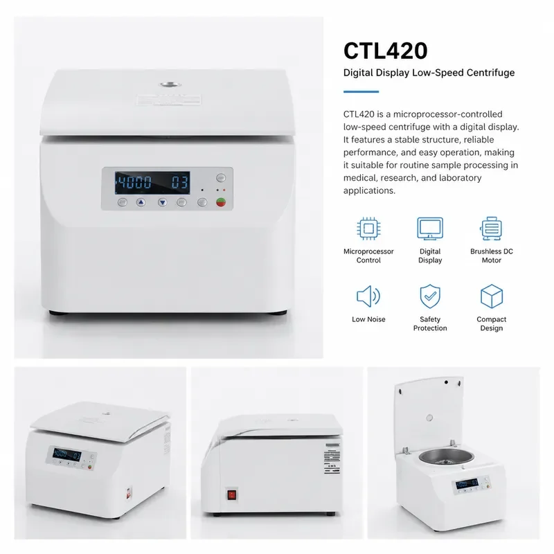 4000rpm Benchtop Low Speed Horizontal Centrifuge 12 Place Swing Out Rotor Laboratory Equipment High Density Compact Design