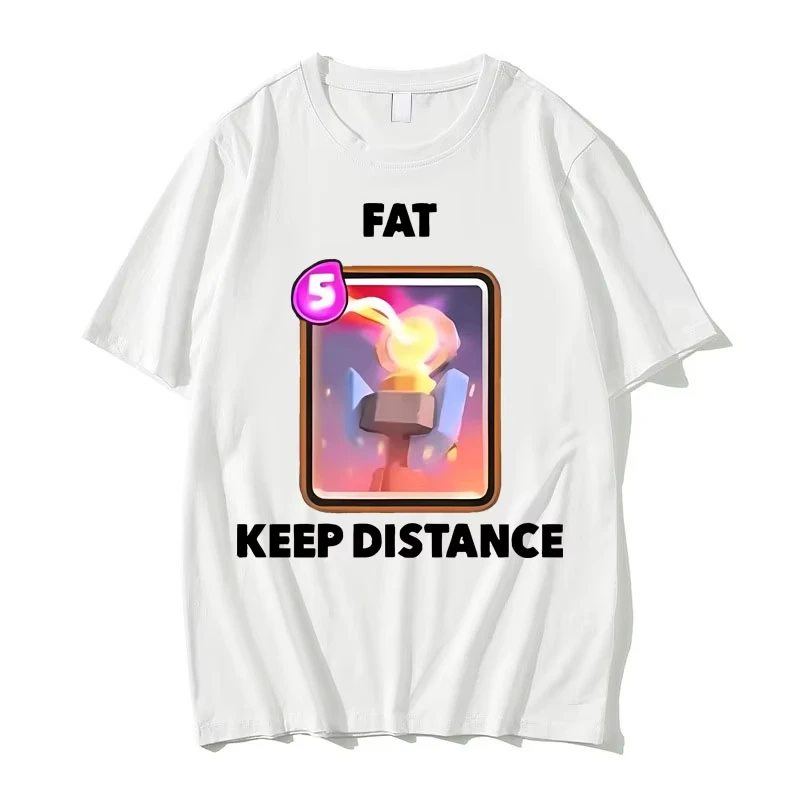 Fat Keep Distance Funny Meme Tshirt Men's Casual Cotton Oversized T Shirts Men Women I Love Miners Game Otaku Lover Gift T-shirt