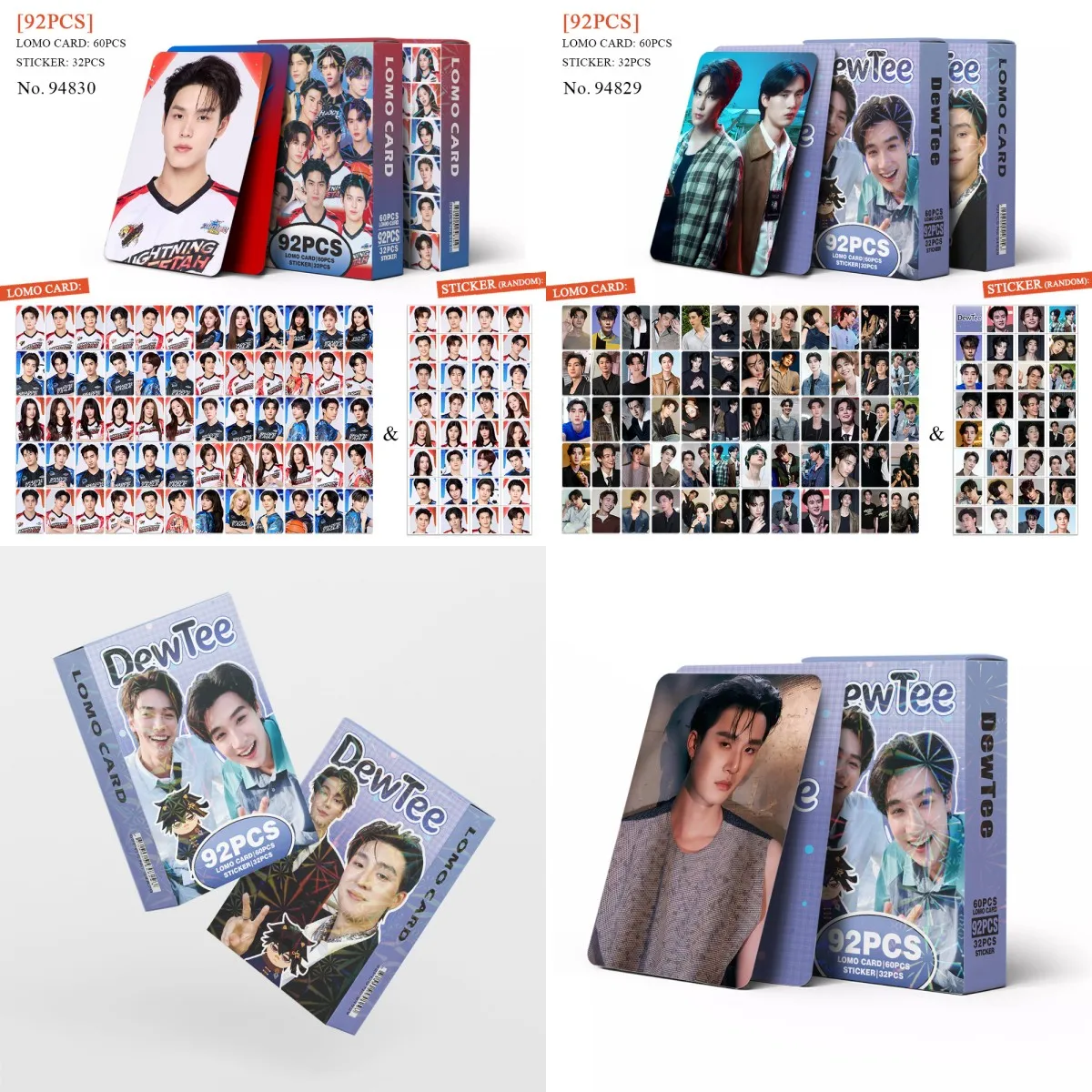 Thai Star DewTee Mr.Kill Drama TV CP Lomo Card Stickers Dew Tee GMM Actor Fashion Magazine Endorsement Photocard Decal Fans Gift