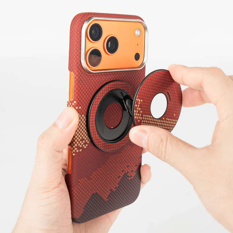 Double‑Sided Magnetic Aramid Carbon Fiber Kickstand, Compatible Magsafe, Ultra‑Thin Lightweight Foldable Holder