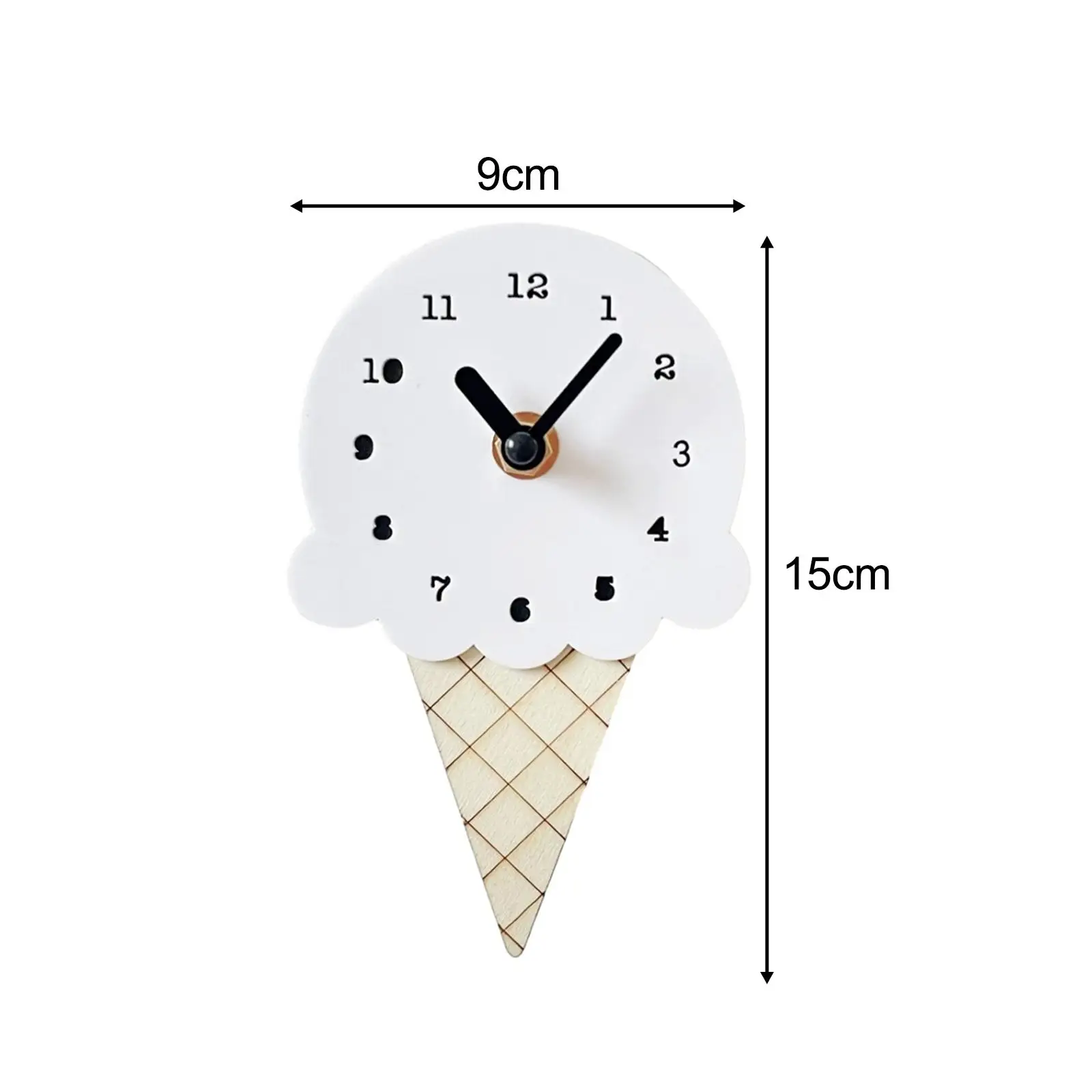 Reloj, forma de helado, reloj colgante, reloj silencioso decorativo de dibujos animados, reloj de dormitorio para habitación de niños