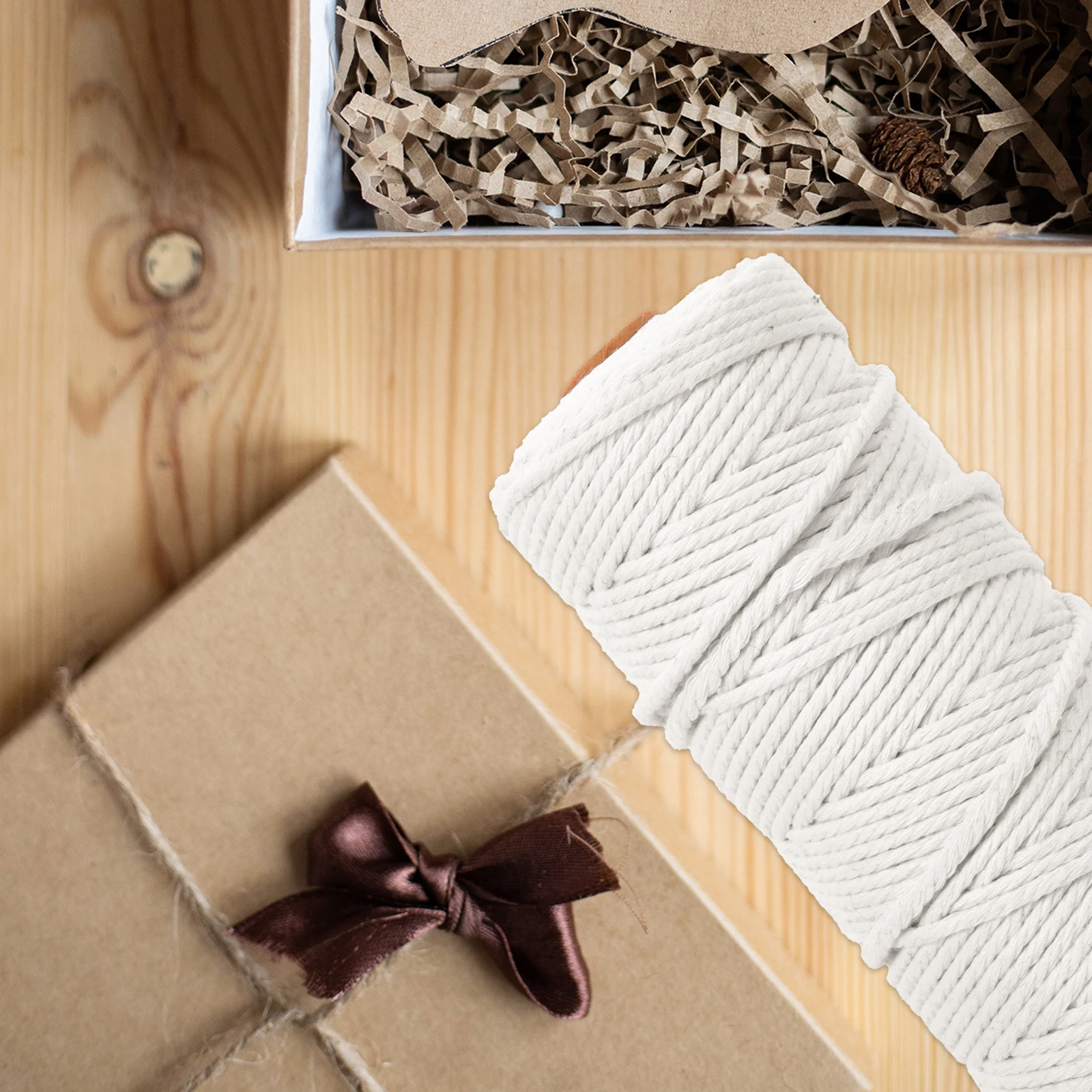 Hilo tejido a mano de algodón, cordón de encuadernación Natural fuerte para manualidades, cuerda de cocina, hilo de cocina, decoración para envolver regalos, manta colgante artesanal