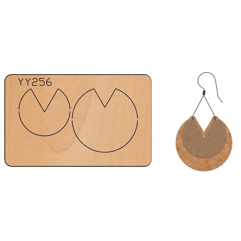 YY256 Stacked Leaf Shaped Earrings Cutting Die, Japan Steel Blade Wooden Mold Leather Craft Tool