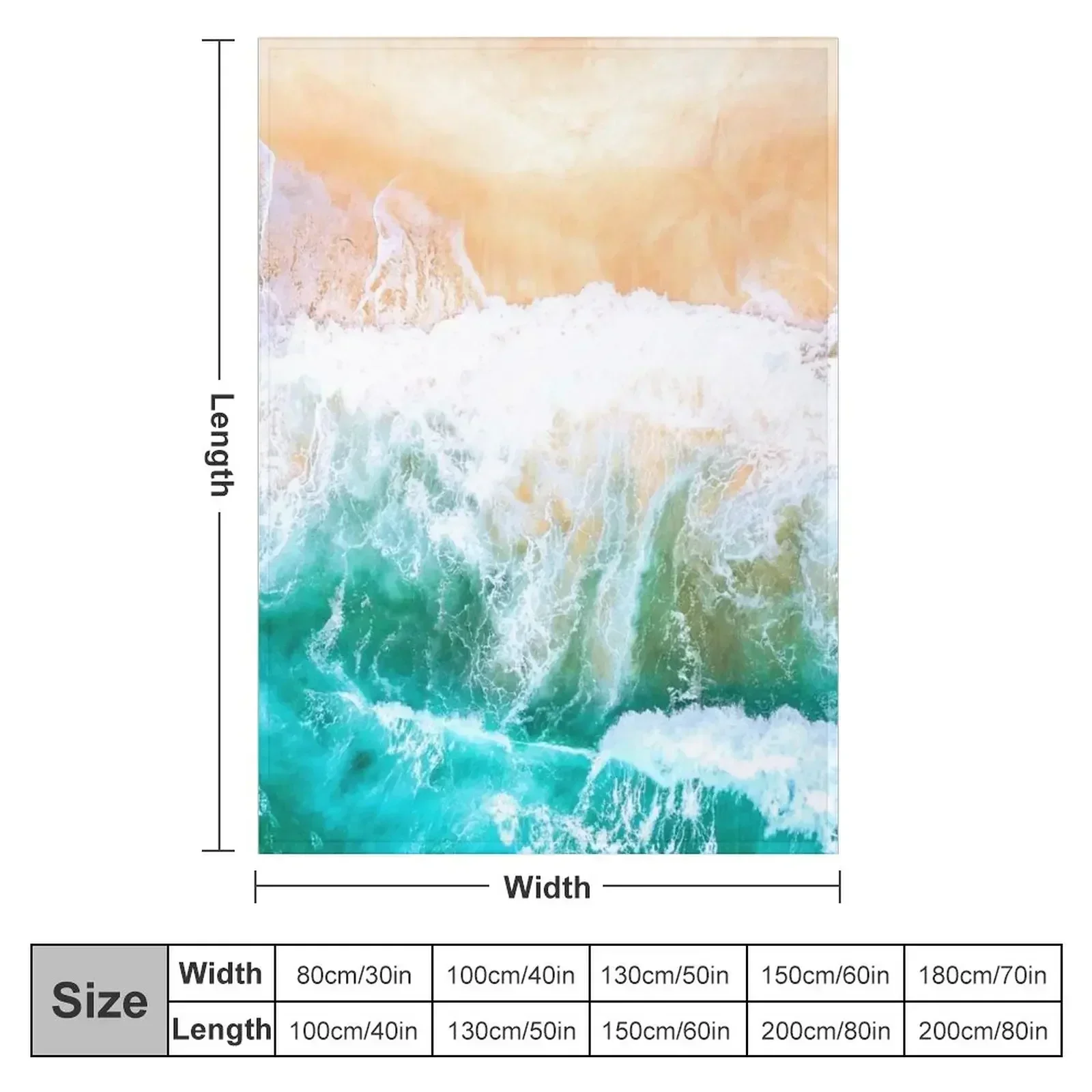 The hot sand of a tropical beach cooled by the blue waves of the cold ocean Throw Blanket Decorative Throw Giant Sofa Blankets