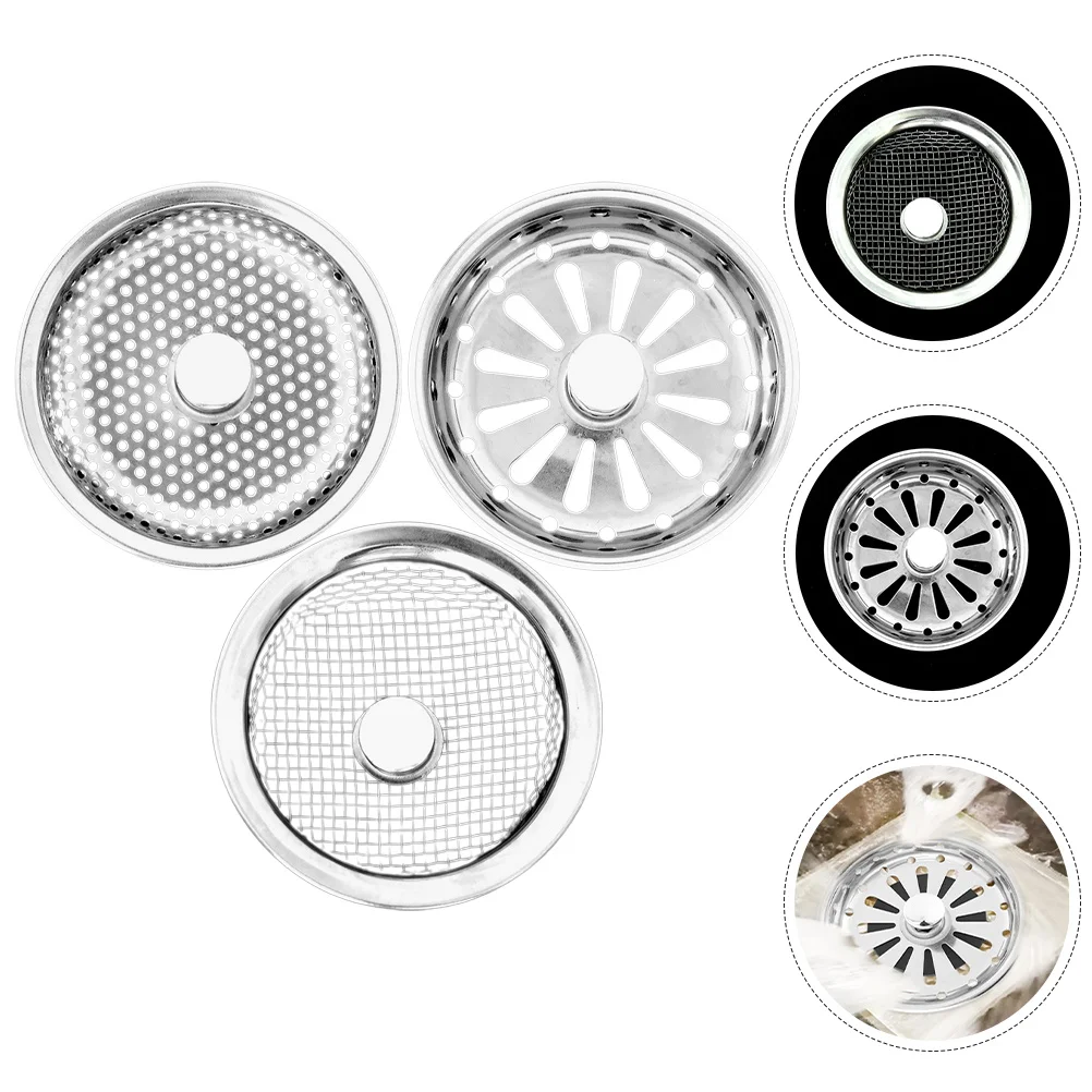 

3pcs Floor Drain Cover Hair Catcher For Shower Bathtub Drain Strainer Anti-Clogging Bathroom Supplies Waterproof Drainage Filter
