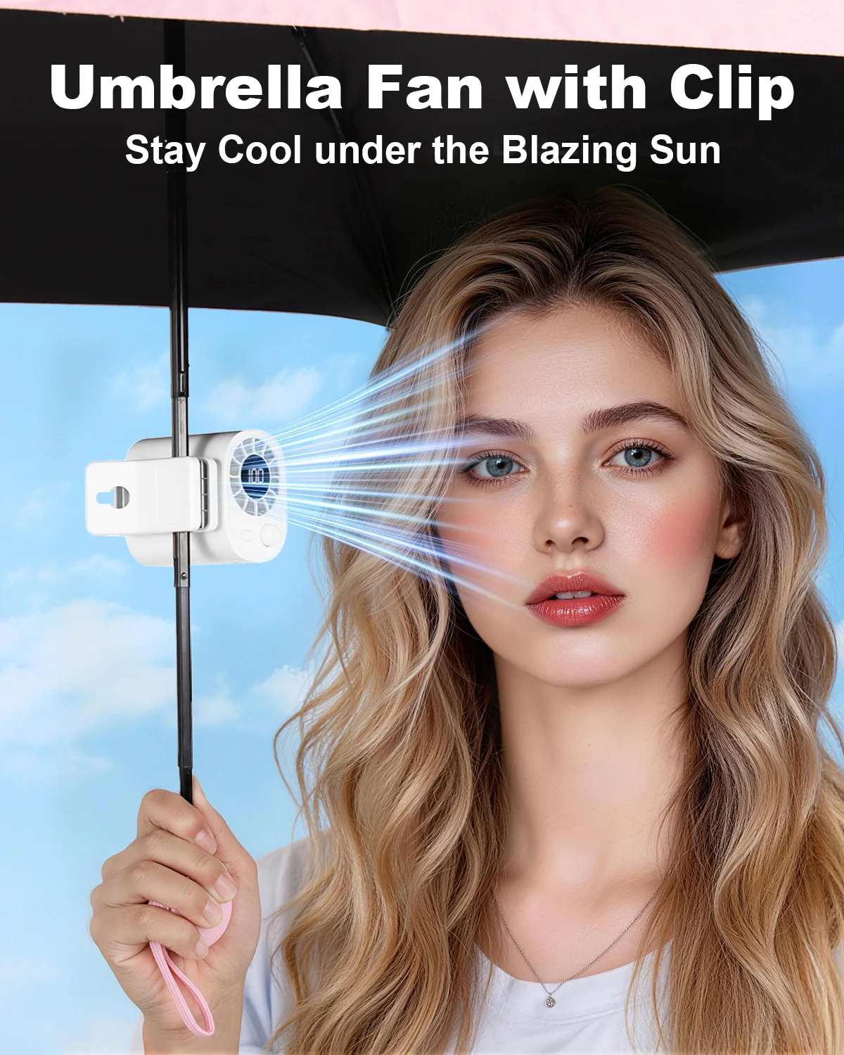 

Портативный вентилятор Eary с цифровым дисплеем и клипсой, 100 скоростей, 1800 мАч, перезаряжаемый, для талии, автомобиля, защиты от солнца, летний