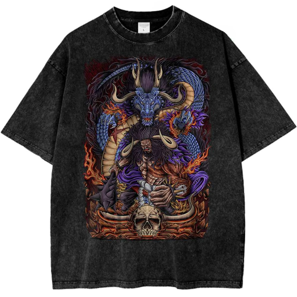 قطعة واحدة قرد D لوفي جير قميص أنيمي تي شيرت ريترو لوفي سورون مصمم التوضيح نمط الشارع الرياضة Harajuku الصيف