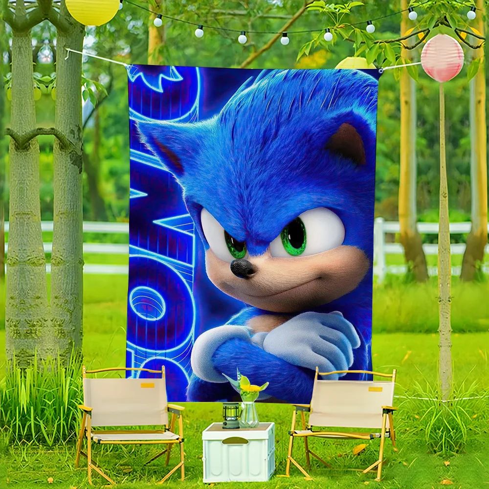 Game flag High End Quality Living Room Home Banner Printing Artistic Atmosphere Style Camping S-Sonic