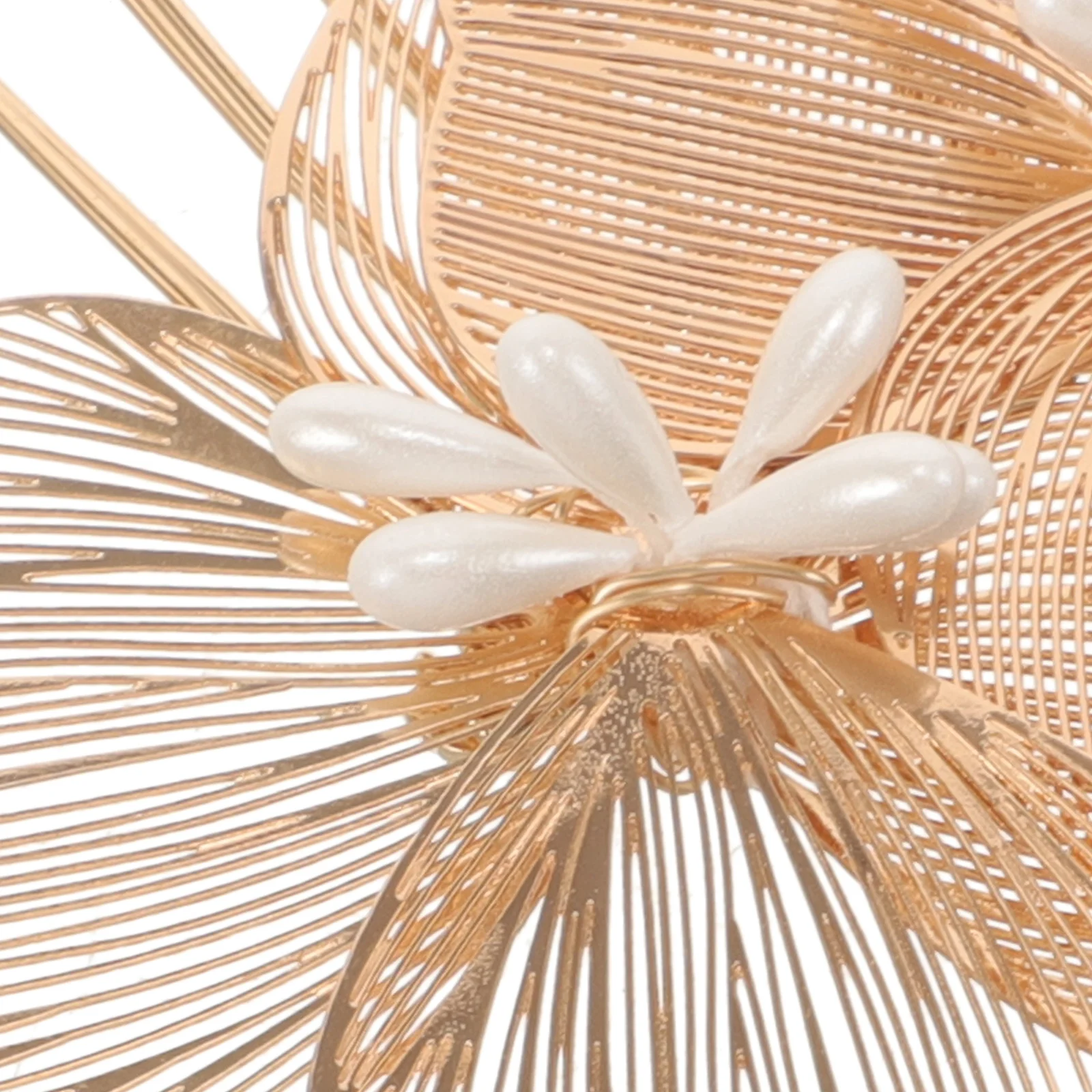 หวีดอกไม้สีทองสไตล์วินเทจแบบเกาหลี สำหรับเจ้าสาว ใช้ตกแต่งทรงผมในงานแต่งงาน  คลิปหนีบผมโลหะ