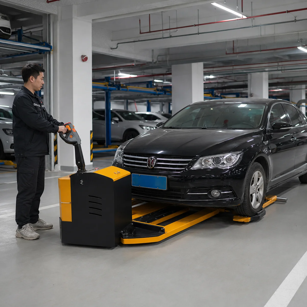 Portable Hydraulic Electric Car Dolly Mover Walk Behind Vehicle Positioner for Workshop Maintenance