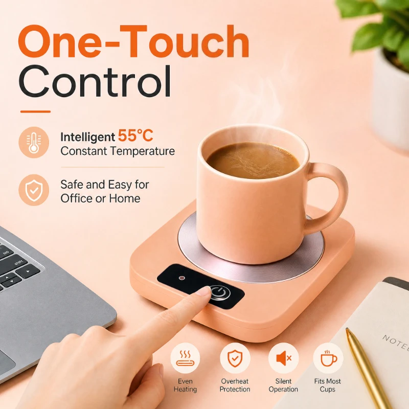 Smart 55°C Mug Warmer Electric Cup Heating Pad Desktop Coffee Tea Milk Constant Temperature Coaster Office Home