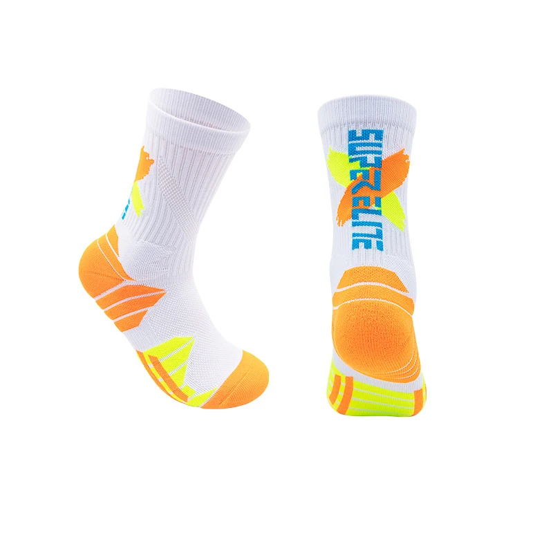 Men's High Tube Professional Practical Basketball Socks Contrast towel bottom thickened shock absorption Women  football Socks