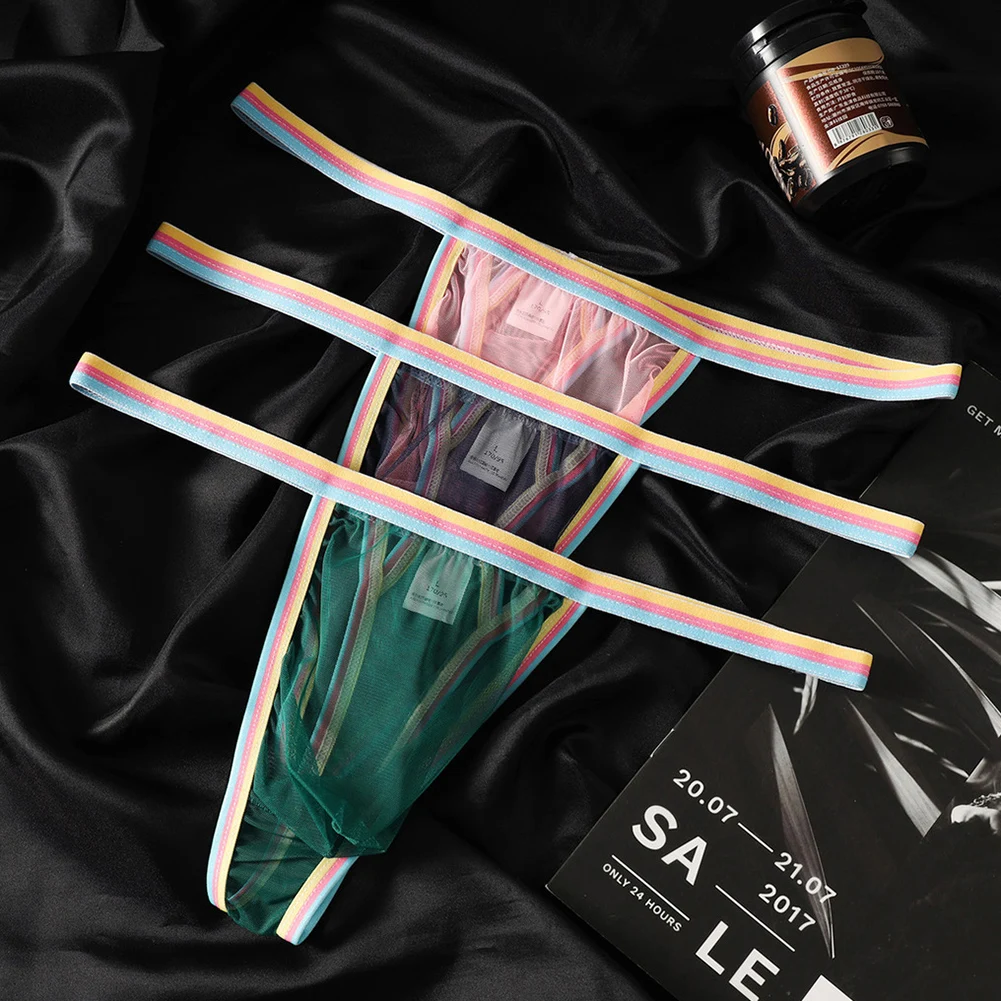 Men's Ultra-thin Mesh Briefs Underpants Man Sexy Underwear Breathable Ropa Interior Hombre Slips Quick Dry Bikinis Sissy Panties