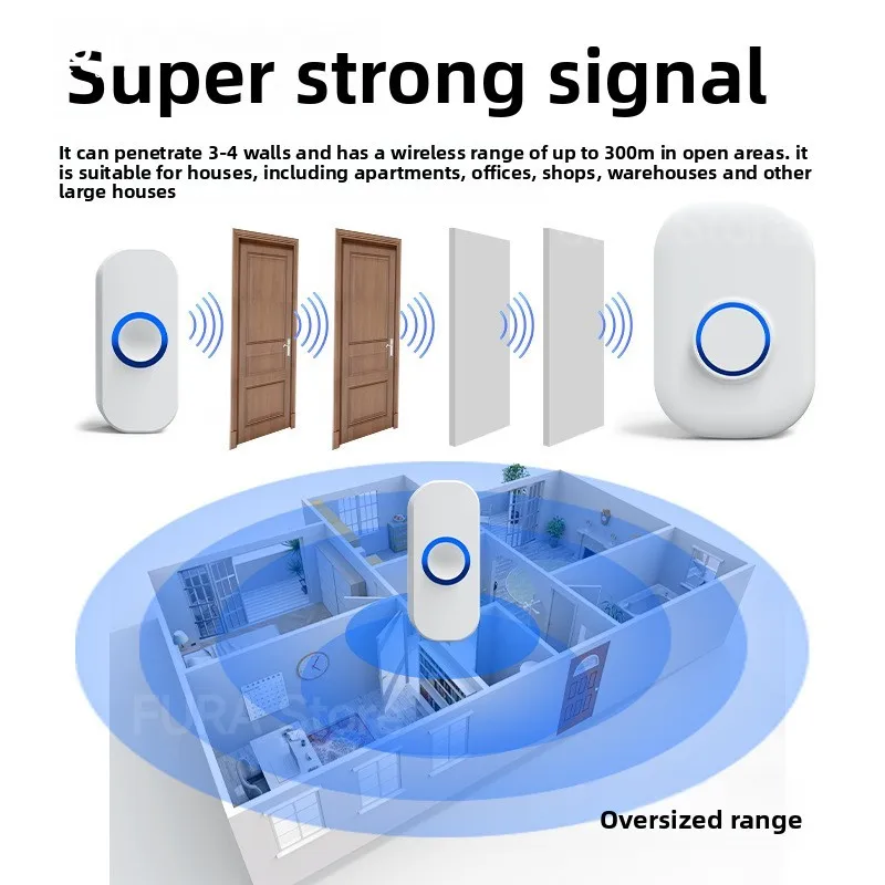 Sonnette télécommandée sans fil, maison intelligente, interphone intelligent étanche