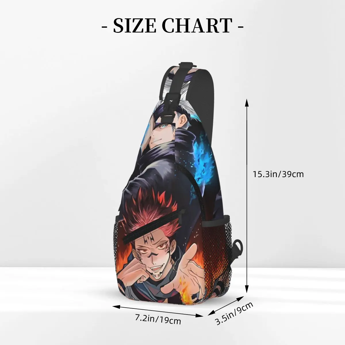 Sukuna Dan Gojo Satoru Jujutsu Kaisen Cross body Schulter tasche bedruckte Brusttasche Schulter rucksack Tages rucksack zum Wandern Radfahren Bücher tasche