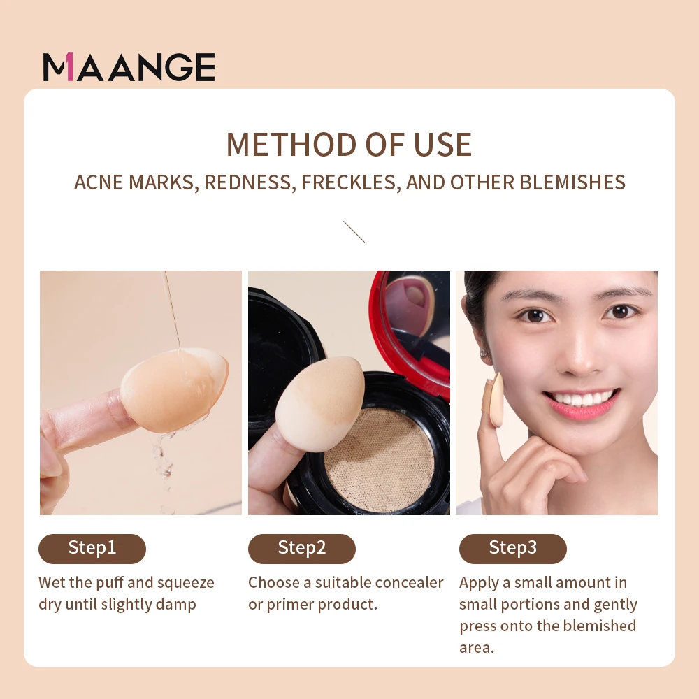 MAANGE 5/10 Mini Kích Thước Ngón Tay Phồng Hình Không Đệm Bọt Biển Phấn Nền Khô Ướt Kem BB Trang Điểm máy Xay Sinh Tố Làm Đẹp Puff Dụng Cụ