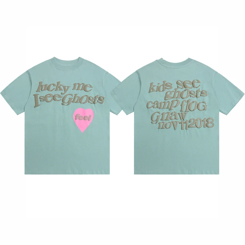 2020 New Arrival Men Women Green Short-sleeved CPFM KANYE WEST T-shirts Lucky Me I See Ghosts Top Tee