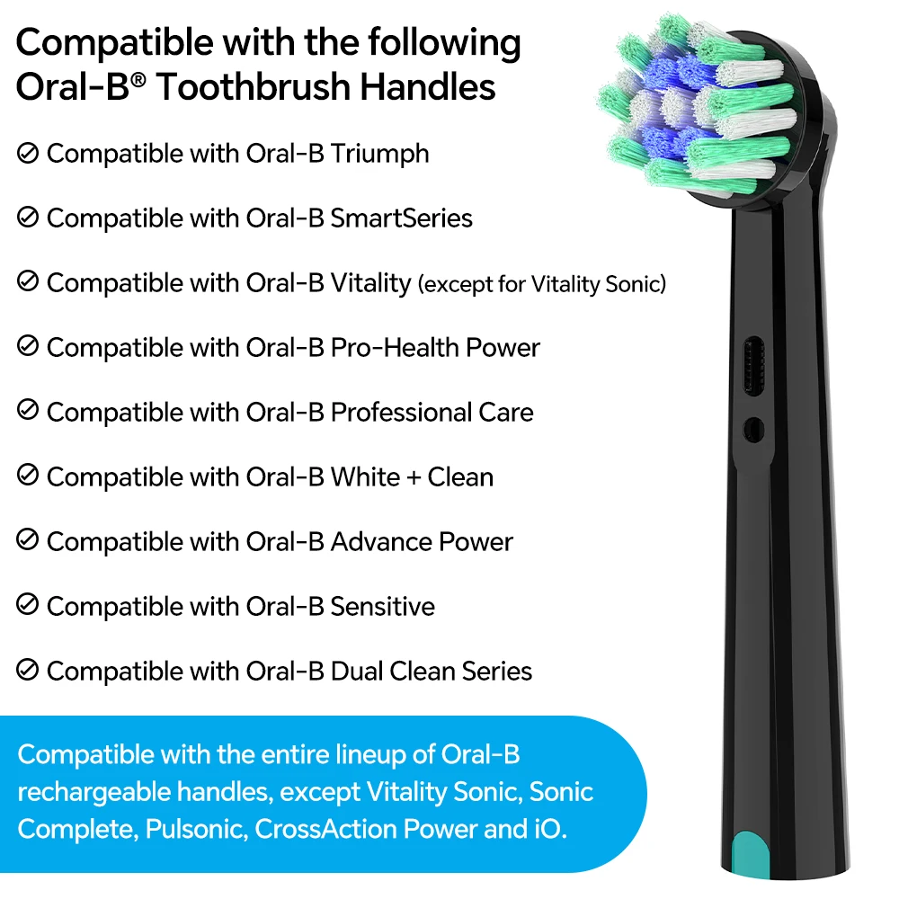 4/8/12/20x Professional Replacement Brush Heads Compatible with Oral B Electric Toothbrush, Cross Clean Toothbrush Head Refills