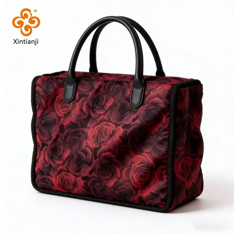 45x150cm Embossed 3D Rose Jacquard Fabric Black Yarn-dyed Jacquard Cloth Women\'s Dress Suit Bag DIY Sewing Fabric TJ7517