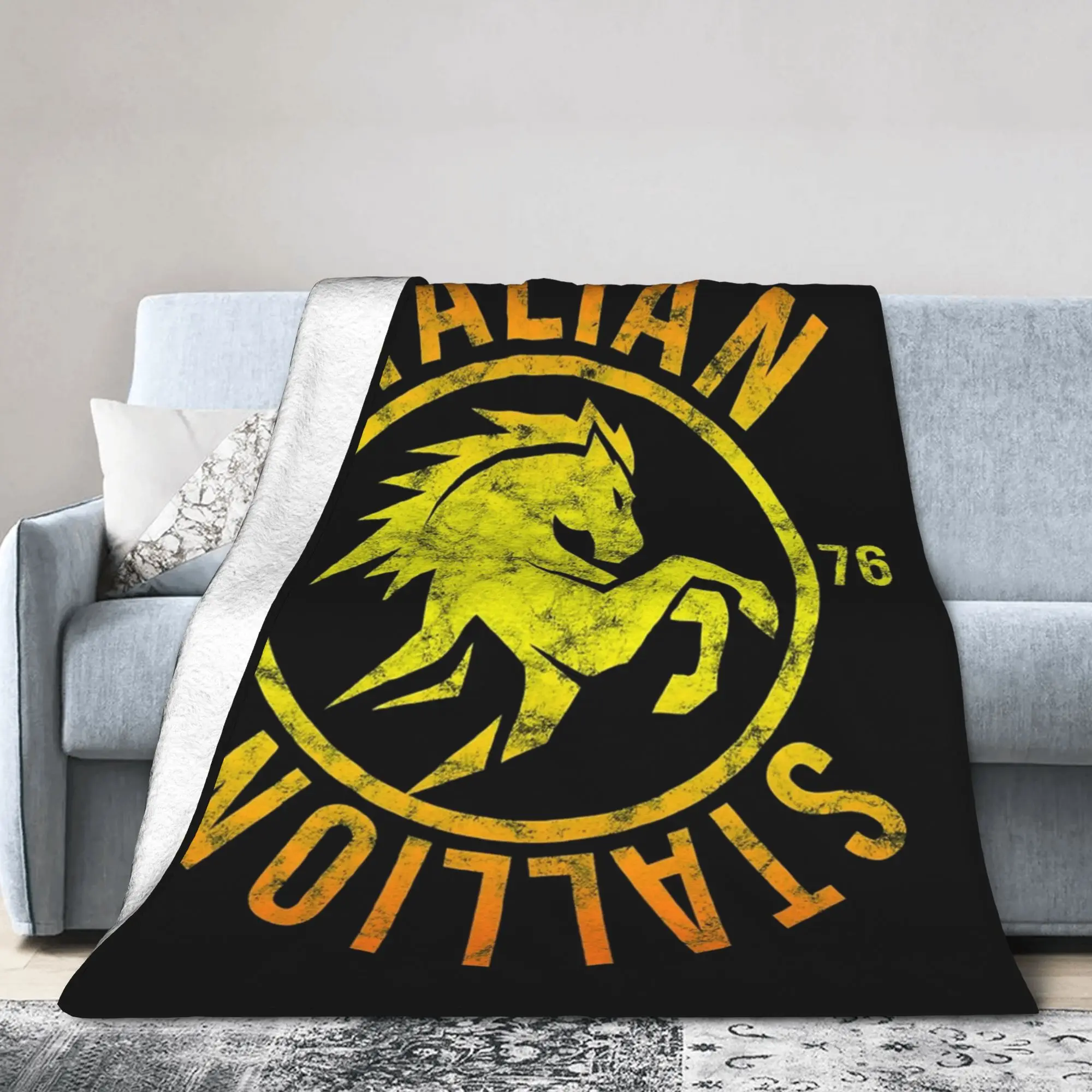 Rockys Italian Stallion Horse 1976 Blankets Flannel Boxing Movie Warm Throw Blankets for Bedding Gift Multi-function