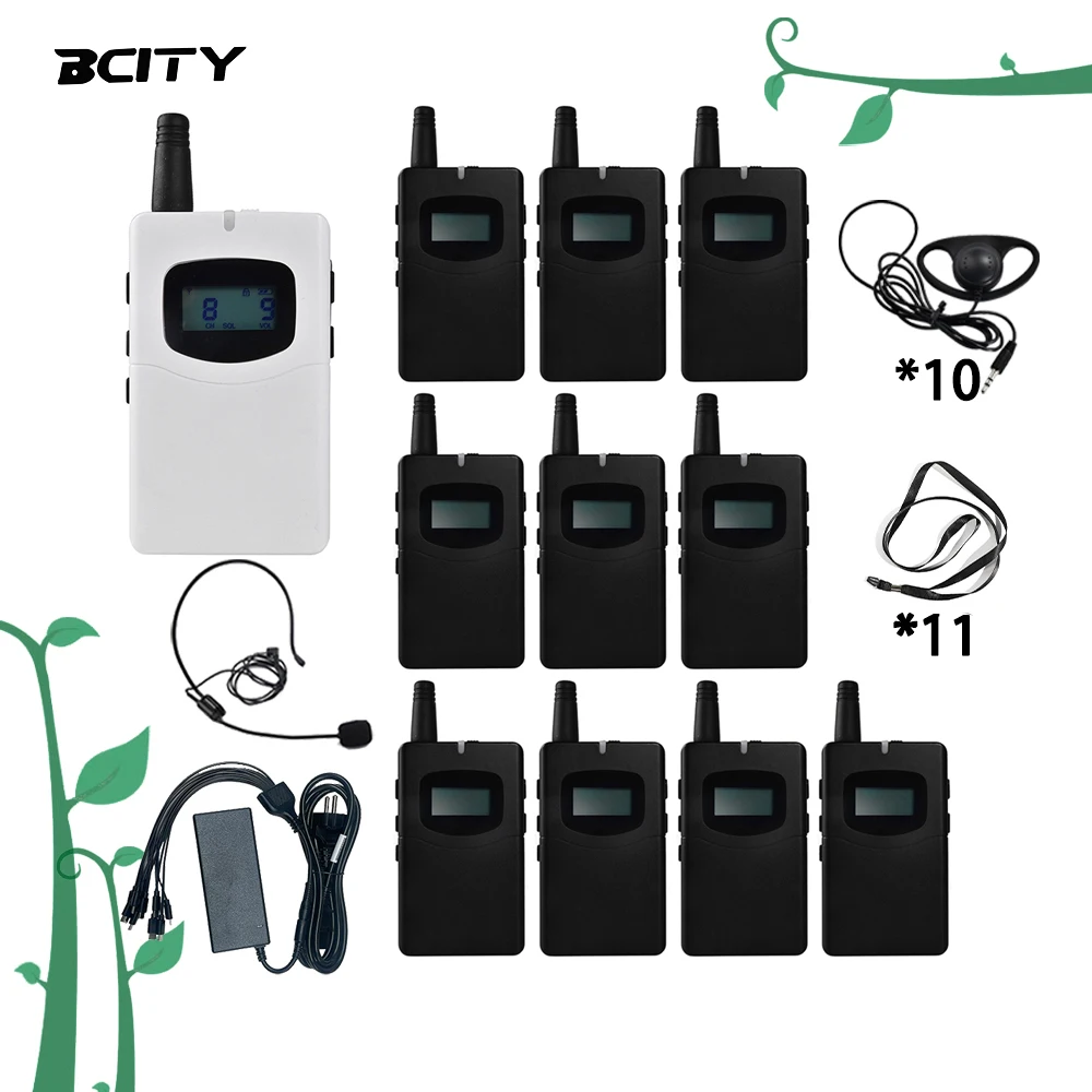 BCITY 60 Working Hours Tour Guide System Device Radio Guide Portable Guide Device, Anti-Interference, Long Battery Life