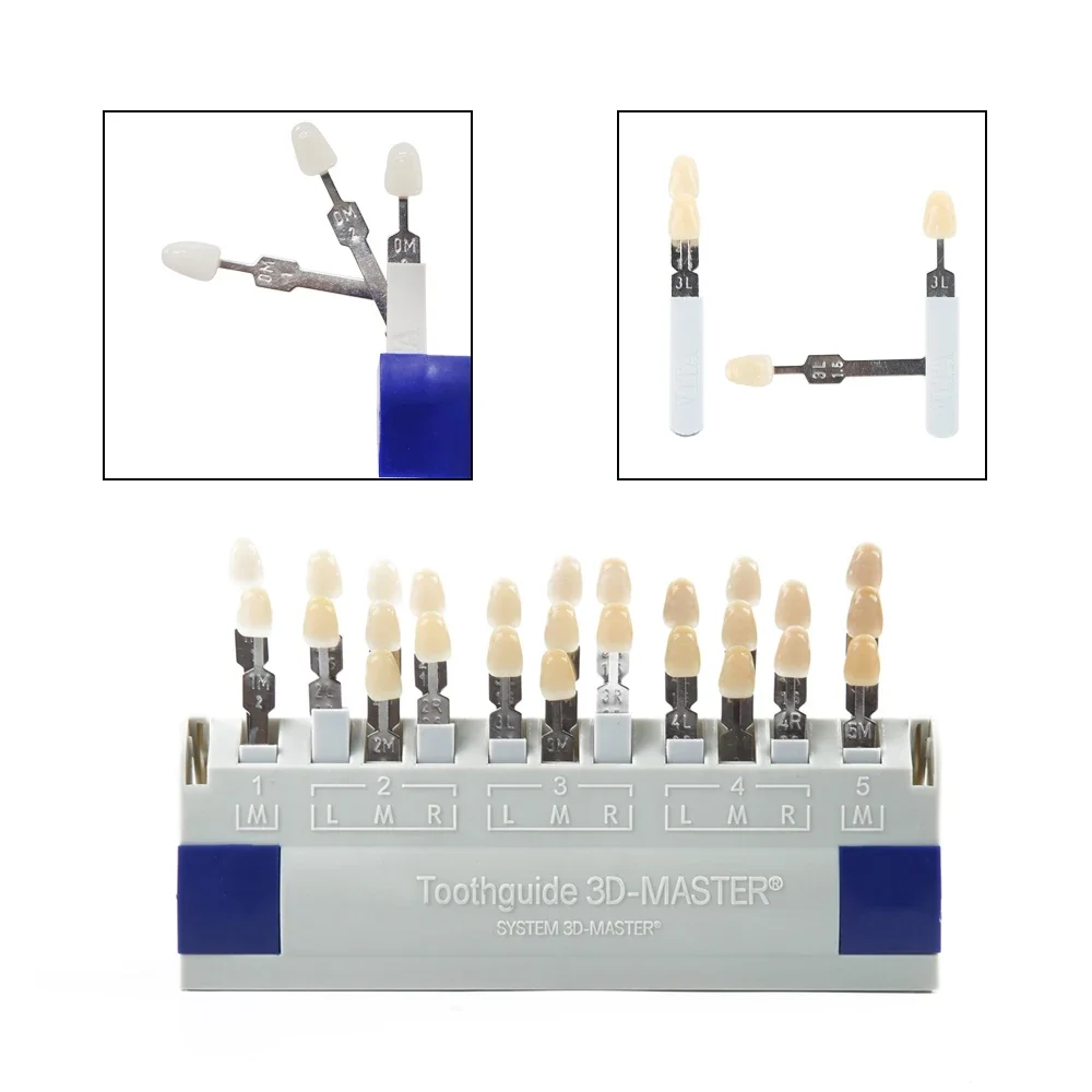

16/29 цветов, направляющая для оттенка зубов, фарфор для отбеливания зубов, модель зуба ВЬТЯПИЯ, колориметрическая пластина, стоматологическое оборудование, вспомогательные инструменты