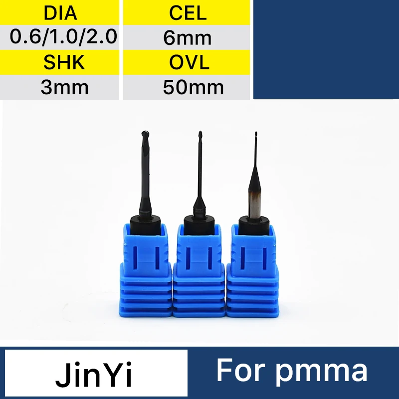 

JinYi 0.6/1.0/2.0mm Pmma NC Milling Bur For Dental Lab