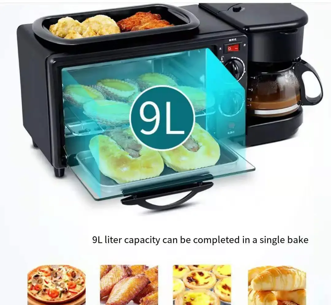 Home multi-function 3 in 1 breakfast maker  oven toaster commercial mini electric oven gift