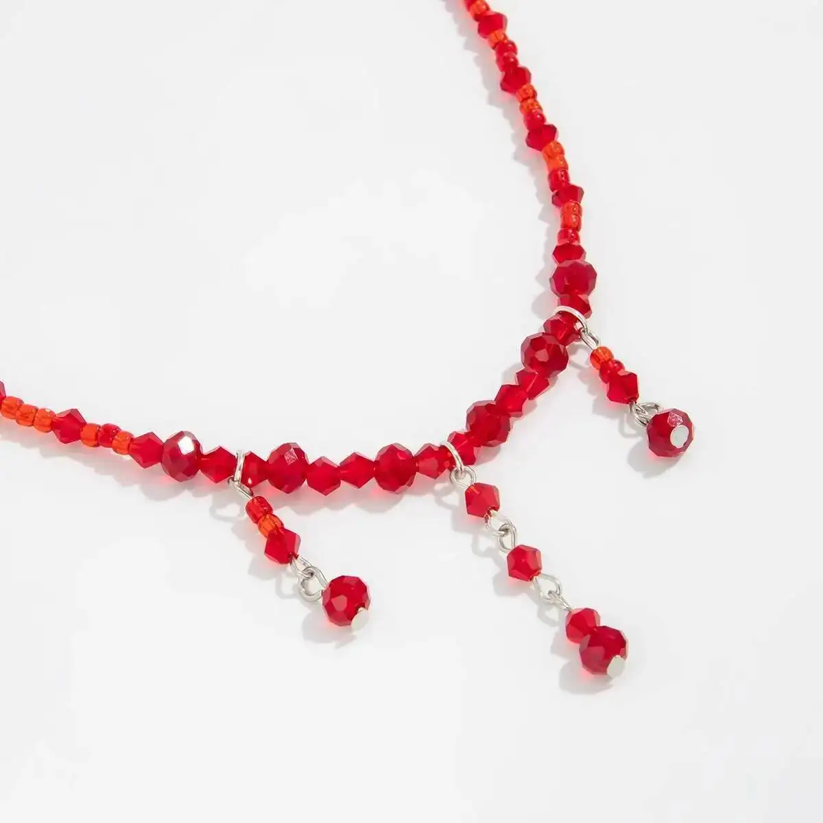 SHIXIN Gothic Red Crystal Blood Drop Quaste Choker Halskette für Frauen Elegante Imitation Perle Kette Halloween Hals Schmuck Geschenk – Detail 11
