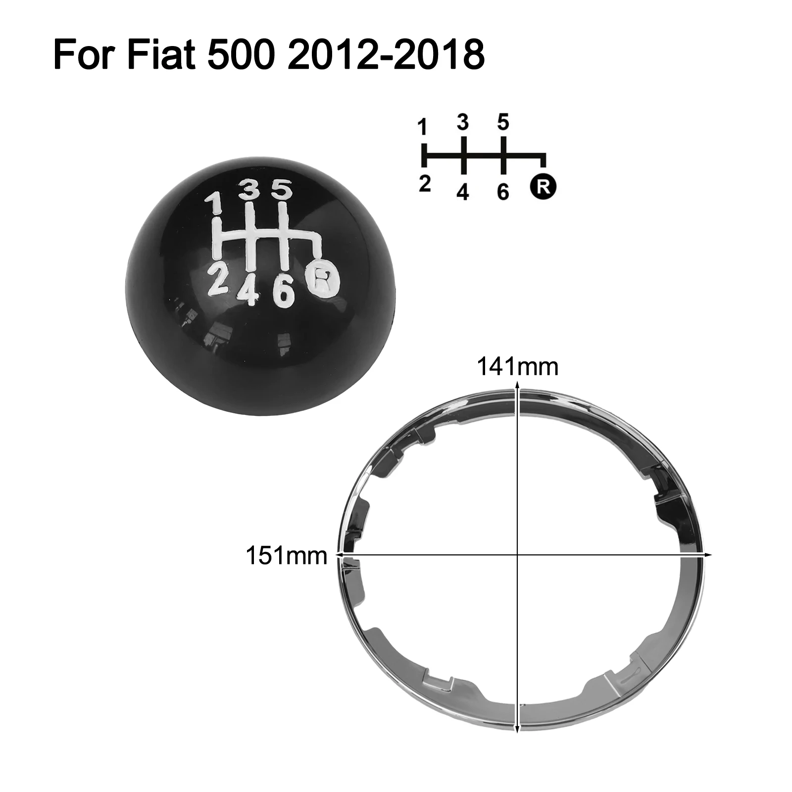 

Shift Knob Manual Transmission 6 Speed Model 55344048 for Fiat 500 2012 through 2018 Reliable Replacement Part