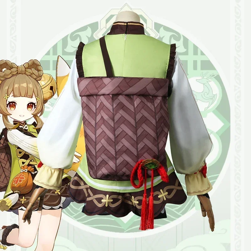 ياوياو تأثيري حلي الكبار كرنفال موحدة شعر مستعار أنيمي هالوين ملابس تنكرية للحفلات النساء لعبة Genshin تأثير