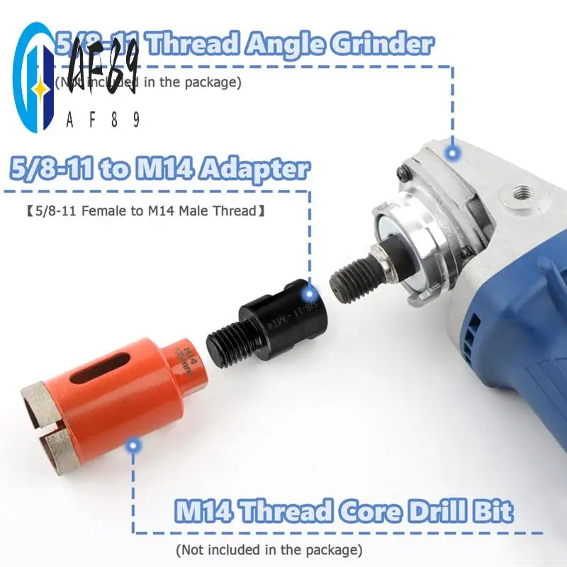 

AF89-2Pcs 5/8 Inch-11 To M14 Adapter Angle Grinder Thread Converter Adapter Shaft Connector For Diamond Core Drill Bits