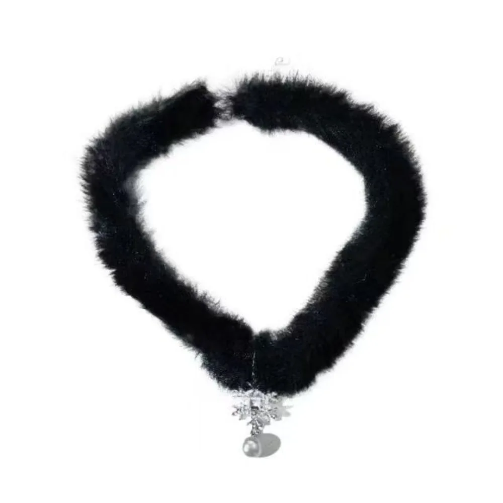 Breloque de tempérament brillant Zircon flocon de neige perle pendentif collier en peluche pour les femmes automne hiver nouveau Style bijoux cadeaux