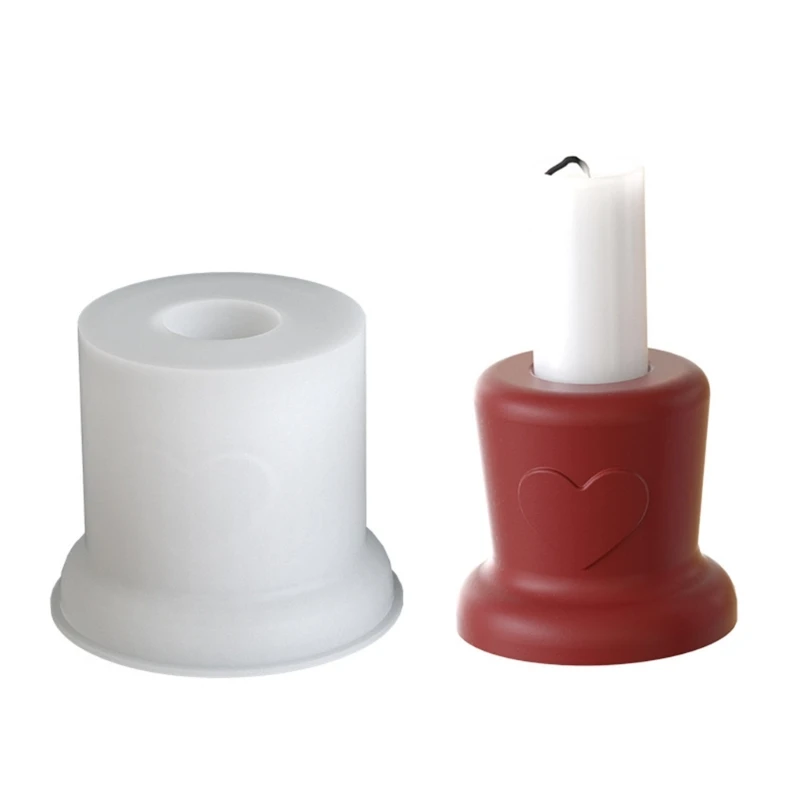 

H7EB Crafting Moulds Round Candlestick Molds Silicone Bracket Molds