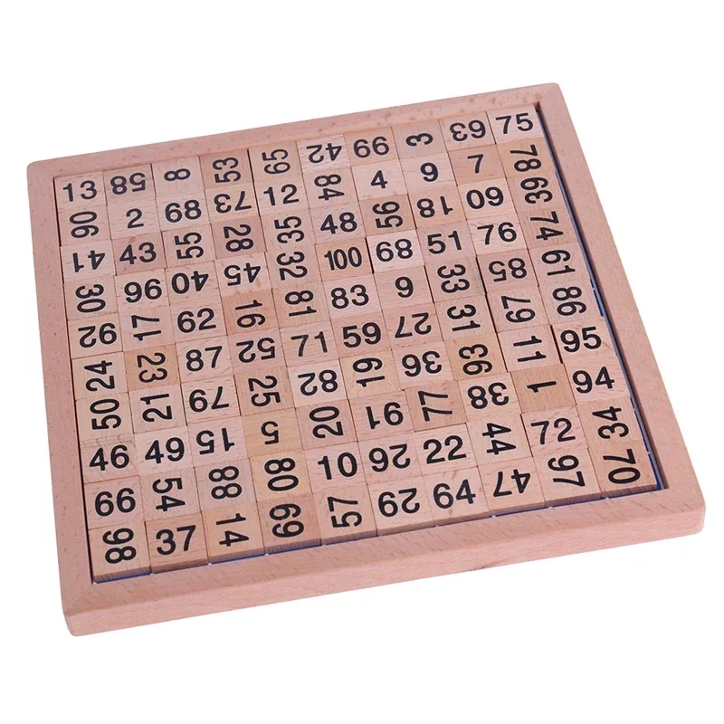 Eco-Friendly Wooden Hundred Board Non-Toxic Math Toy Montessori 1-100 Numbers Early Education Essential