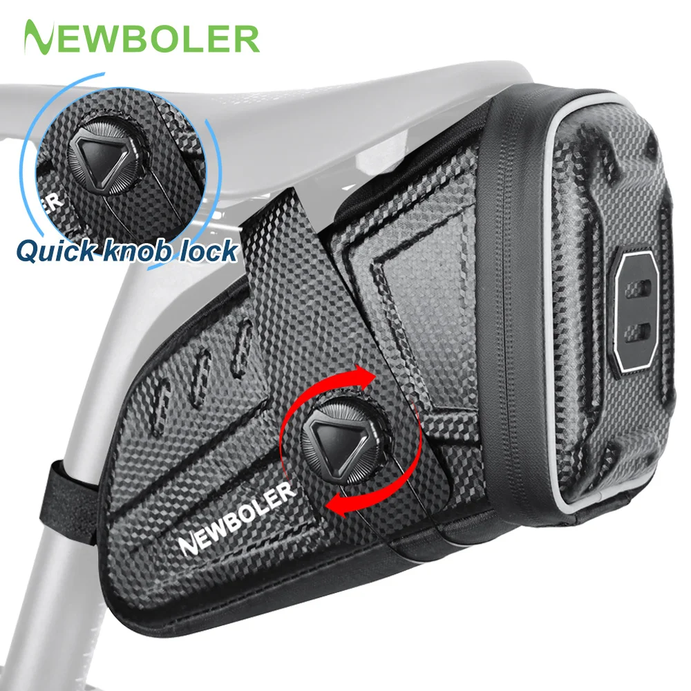 NEWBOLER Bike Saddlebags MTB Road Waterproof Bicycle Saddle Bag Reflective Striped Bicycle Tool Bag MTB Bike Bag Accessories