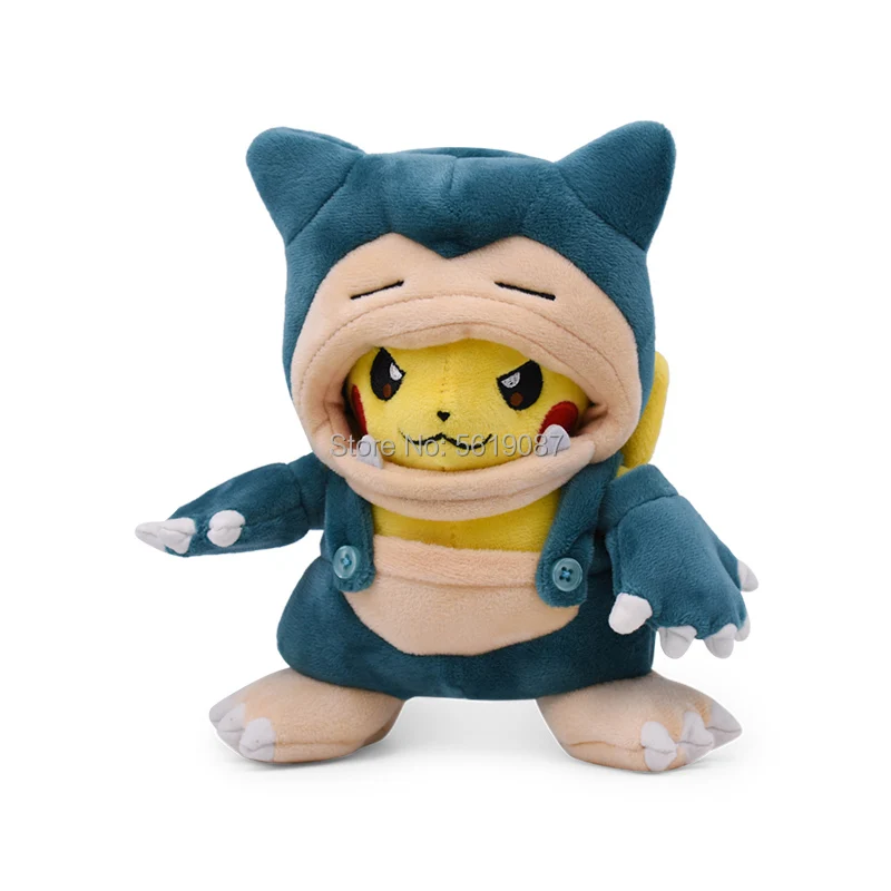 

20-23cm Peluche Pikachu Cosplay Tyranitar Hydreigon Charizard Snorlax Ampharos Garchomp Stuffed Soft Plush Doll Kids Toys Gift